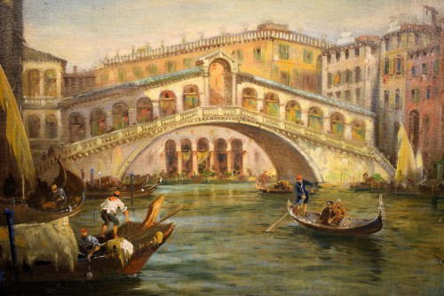  - Grand Canal and Rialto Bridge - Angelo Trentin (1850- 1912)